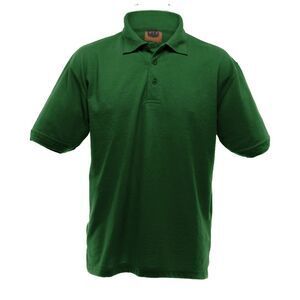 UCC 50/50 Mens Heavweight Plain Pique Polo Shirt / Bottle Green